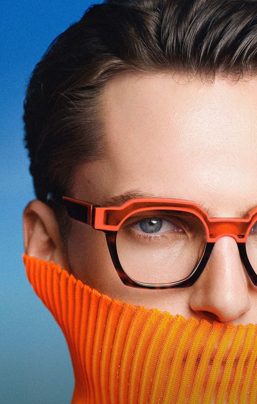 Model wearing Lindberg sunglasses